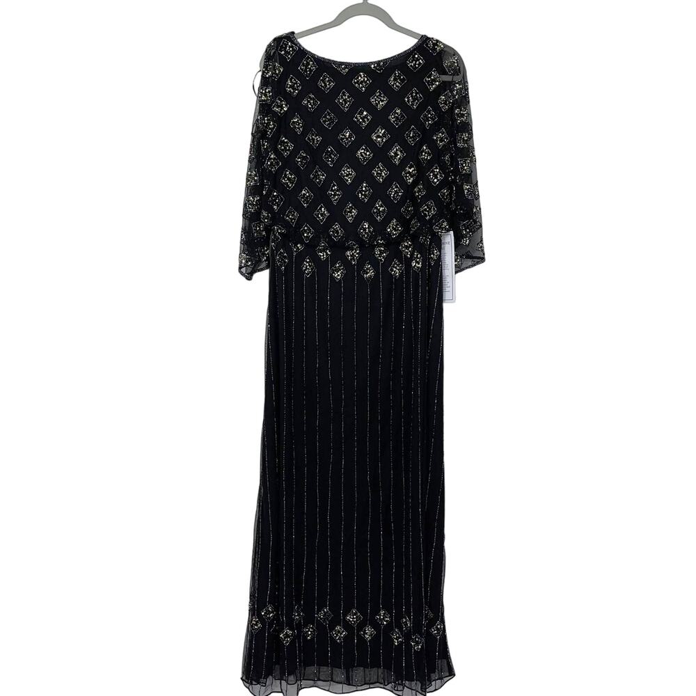 ROAMAN’S Black With Silver Sequin Embellishments Maxi Dress Size 16W